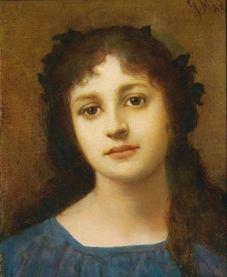 Gabriel von Max - Girl with Vine Leaves in her Hair.webp