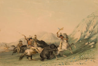George Catlin - Attacking the Grizzly Bear.webp