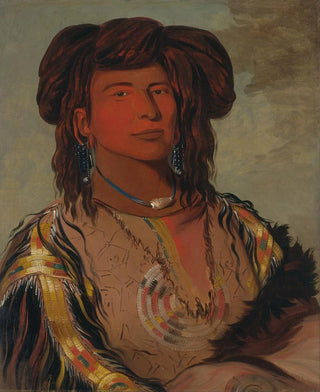 George Catlin - Hawnjetah One Horn Head Chief of the Miniconjou Tribe.webp