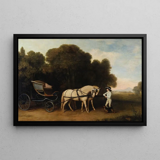 George Stubbs - Phaeton with a pair of cream ponies and a stablelad.webp