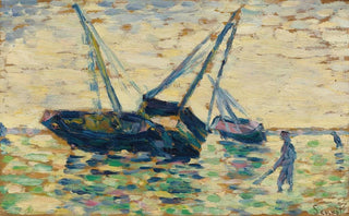 Georges Seurat - Trois Bateaux Et Un Marin tude Pour Lchouage Grandcamp.webp