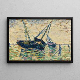Georges Seurat - Trois Bateaux Et Un Marin tude Pour Lchouage Grandcamp.webp