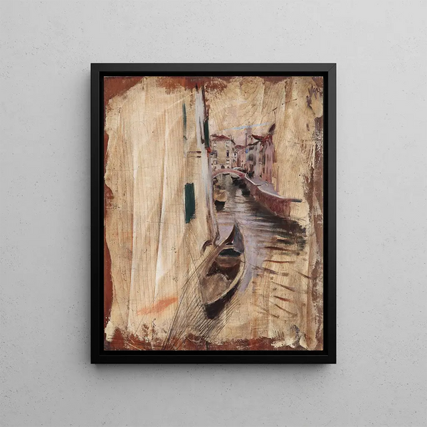 Widok na kanał wenecki - Giovanni Boldini — oprawiony obraz na ścianie