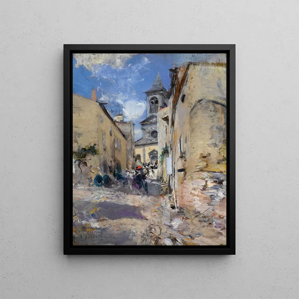 Kościół na wsi - Giovanni Boldini — oprawiony obraz na ścianie