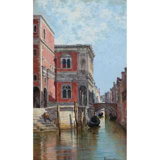 Gondoliers sur un canal vénitien - Antonietta Brandeis | Reproduction Tableau Décoration murale affiche copie