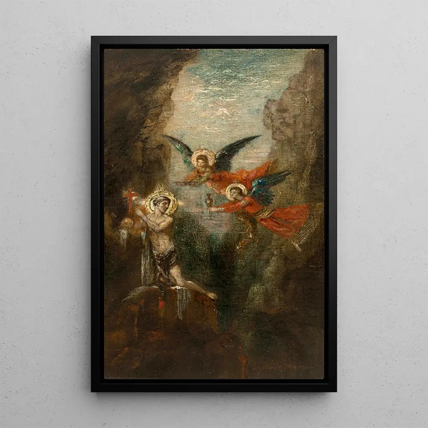 Święty w pustyni - Gustave Moreau — oprawiony obraz na ścianie