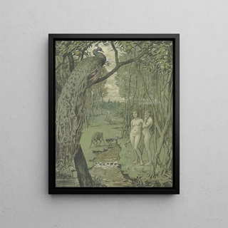 Hans Thoma - Paradise with Peacock.webp