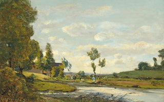 HenriJoseph Harpignies - Lavandires Au Bord De La Rivire.webp