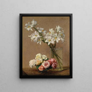 Henri FantinLatour - Roses and Lilies.webp
