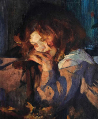 James Jebusa Shannon - Kitty by firelight.webp