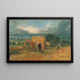James Ward - A Harvest Scene with Workers Loading Hay on to a Farm Wagon.webp