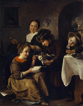 Jan Steen - Children Teaching a Cat to Read.webp