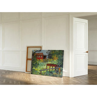 Jardin avec maison rouge - Edvard Munch | Reproduction Tableau Décoration murale affiche copie