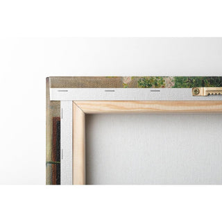 Jardin de devant avec des roses trémières en fleurs - Marie Egner | Reproduction Tableau Décoration murale affiche copie