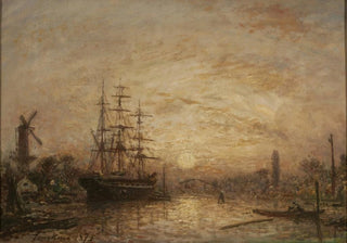 Johan Barthold Jongkind - Coucher de soleil en Hollande puesta de sol en Holanda.webp