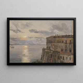 Johan Christian Dahl - The Barracks at Pizzofalcone Naples.webp