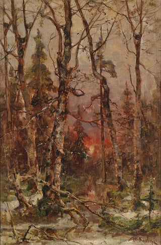 Julius Sergius Klever - Winterlandschaft bei untergehender Sonne.webp