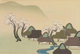 Kamisaka Sekka - Farming Village in Spring Harudenka.webp