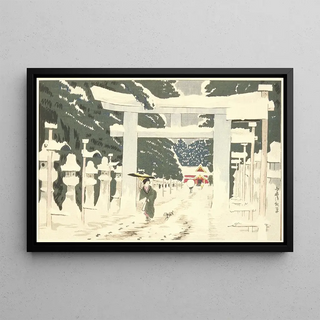 Kobayashi Kiyochika - Heavy Snow at Tshg Shrine in Ueno.webp