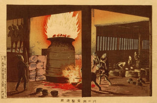 Kobayashi Kiyochika - Manufacturing Pots and Kettles in Kawaguchi.webp