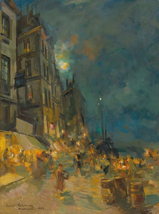 Konstantin Alexeevich Korovin - Marseilles Quay By Night.webp