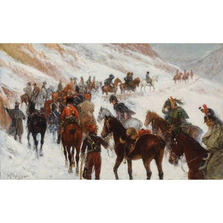 L’armée Napoléonniene traversant le col de Somosierra de Jan van Chelminski | Reproduction Tableau Décoration murale affiche copie