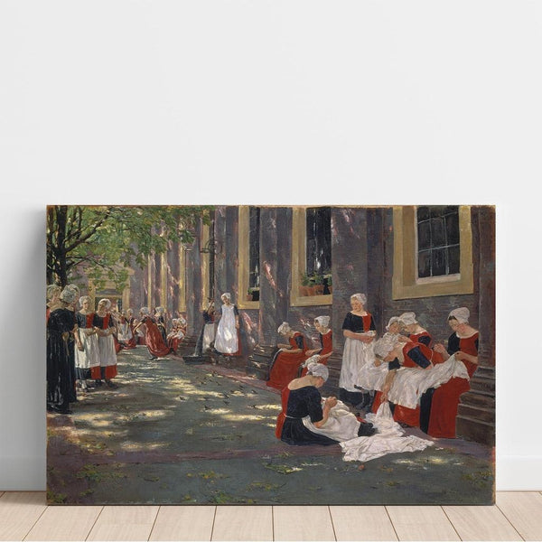 Reprodukcja obrazu La Cour de l’orphelinat à Amsterdam - Max Liebermann