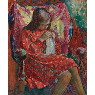 La Petite Couseuse - Henri Lebasque | Reproduction Tableau Décoration murale affiche copie