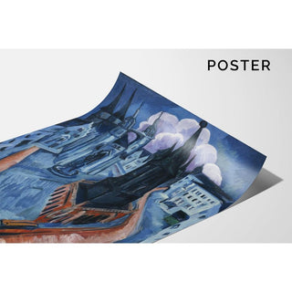 La Tour Rouge à Halle - Ernst Ludwig Kirchner | Reproduction Tableau Décoration murale affiche copie