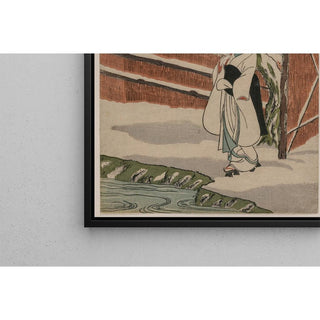 La jeune fille au héron debout sous un saule - Suzuki Harunobu | Reproduction Tableau Décoration murale affiche copie