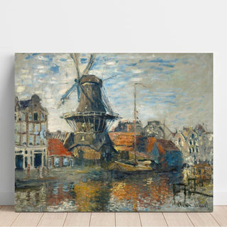 Le Moulin à vent sur l'Onbekende Gracht, Amsterdam - Claude Monet | Reproduction Tableau Décoration murale affiche copie