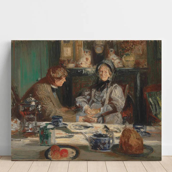 Reprodukcja obrazu Le Peintre Sickert et sa Matka, Śniadanie w Neuville - Jacques-Émile Blanche