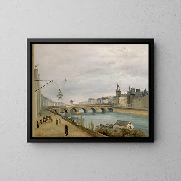 Reprodukcja obrazu Most przy Change, widziany z nabrzeża Gesvres - Jean-Baptiste-Camille Corot