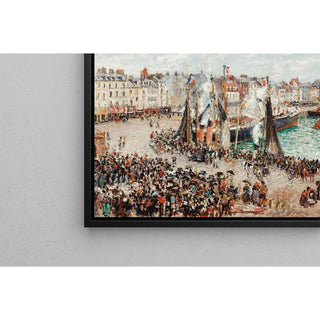 Le marché aux poissons, Dieppe ; temps gris, le matin - Camille Pissarro | Reproduction Tableau Décoration murale affiche copie