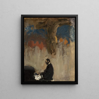 Leon Wyczkowski - Feliks Jasieski at the organ sketch.webp