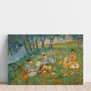 Les Andelys, la Famille Lebasque au bord de l'eau - Henri Lebasque | Reproduction Tableau Décoration murale affiche copie