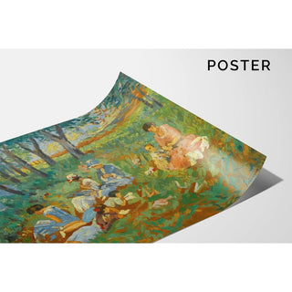 Les Andelys, la Famille Lebasque au bord de l'eau - Henri Lebasque | Reproduction Tableau Décoration murale affiche copie