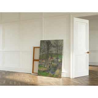 Les rives de la Viosne à Osny par temps gris, en hiver - Camille Pissarro | Reproduction Tableau Décoration murale affiche copie