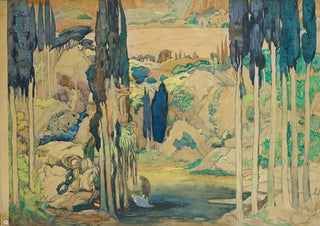 Lon Bakst - Stage design for Daphnis et Chlo Acts I and III.webp