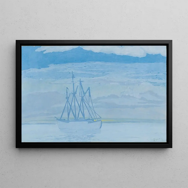 Łódź na morzu - Léon Spilliaert — oprawiony obraz na ścianie