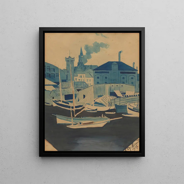 Widok na port - Léon Spilliaert — oprawiony obraz na ścianie