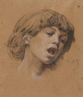 LucOlivier Merson - Head of a Boy Singing Study for Music.webp