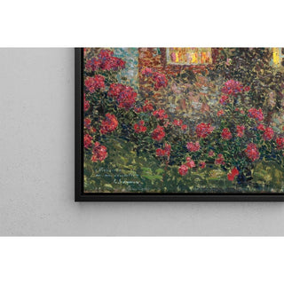 Maison extérieure parmi les roses - Henri Le Sidaner | Reproduction Tableau Décoration murale affiche copie