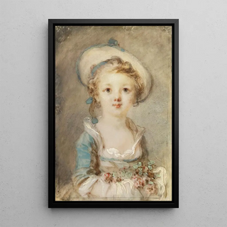 MarieAnne Fragonard - Jeune fille au chapeau et au bouquet de fleurs.webp