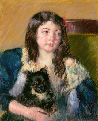 Mary Cassatt - Franoise Holding a Little Dog Looking Far to the Right.webp