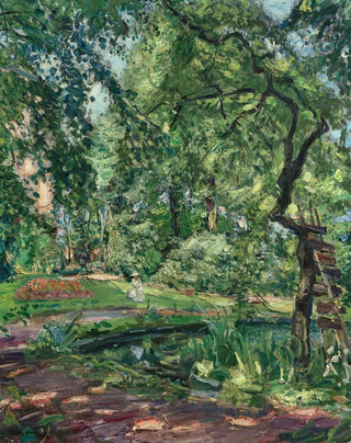 Max Slevogt - Garten in Godramstein mit verwachsenem Baum und Weiher.webp