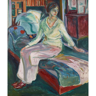 Modèle assis sur le canapé - Edvard Munch | Reproduction Tableau Décoration murale affiche copie