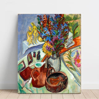 Nature morte avec pichet et bol africain - Ernst Ludwig Kirchner | Reproduction Tableau Décoration murale affiche copie