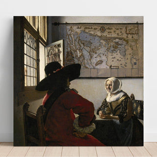 Officier et fille qui rit - Johannes Vermeer | Reproduction Tableau Décoration murale affiche copie