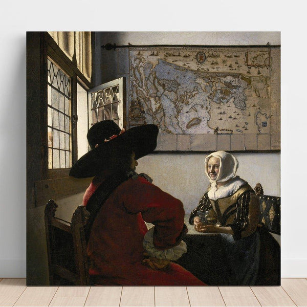 Reprodukcja obrazu Oficer i dziewczyna, która się śmieje - Johannes Vermeer